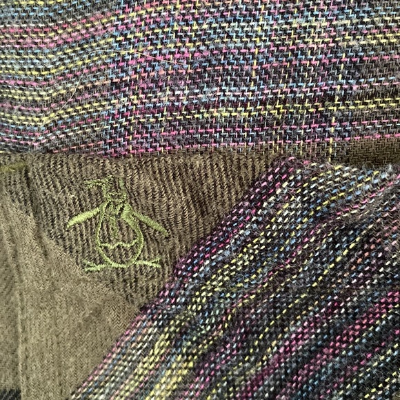 ORIGINAL PENGUIN soft light flannel shirt olive black S - Picture 2 of 5